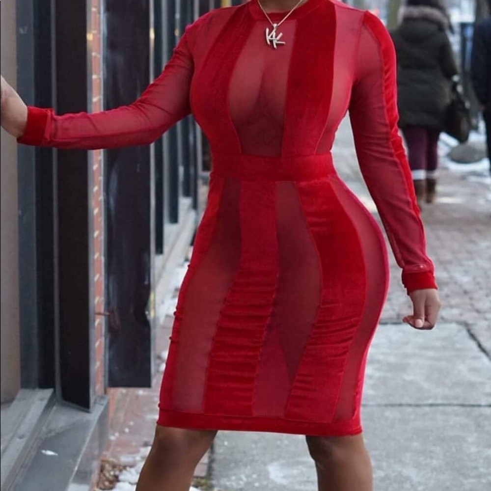 Velvet Red Dress